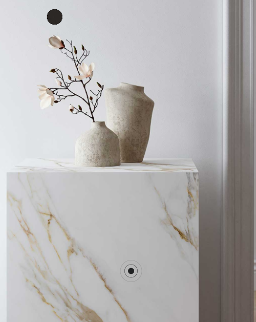 Cuisine en Neolith version marbre blanc  Calacatta, pour une cuisine durable et sans absorption pas cher au Maroc