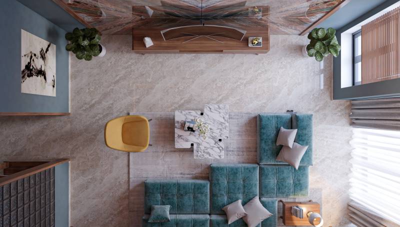 Espace intérieur tendance en marbre