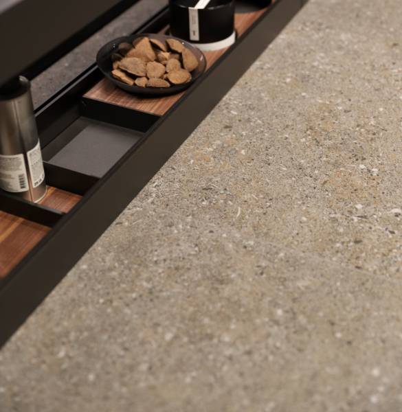 Un somptueux bar en revêtement texturé résistant style terrazzo pour votre architecture d'intérieur : matériaux haut de gamme à bas prix à Casablanca, Maroc